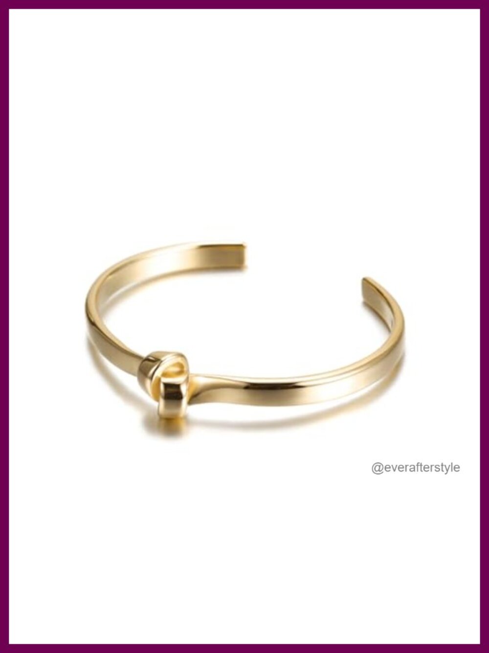 14K Gold Plated Cuff Bracelet 316L Stainless Steel Knot Bangle